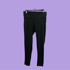 Women’s Workout Yoga Pants Leggings Black Criss Cross Weave Ankles Size L